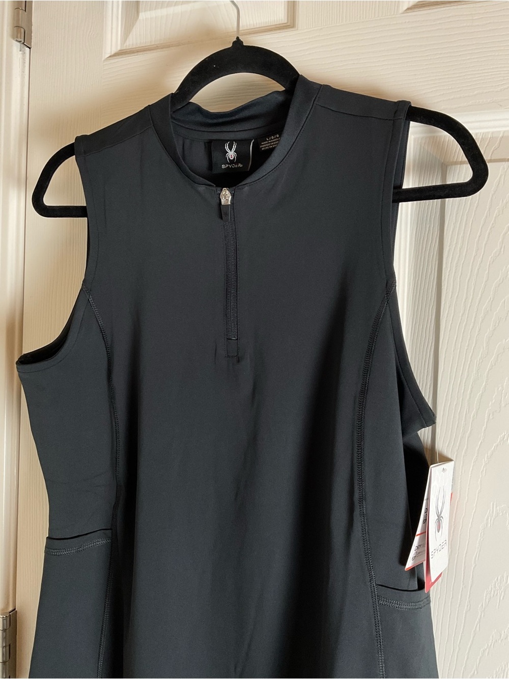 NWT Spyder Women’s Active Dress - Black Quarter-Zip Sleeveless - Size L - Picture 4 of 9